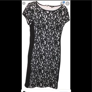 Black and white lace dress
